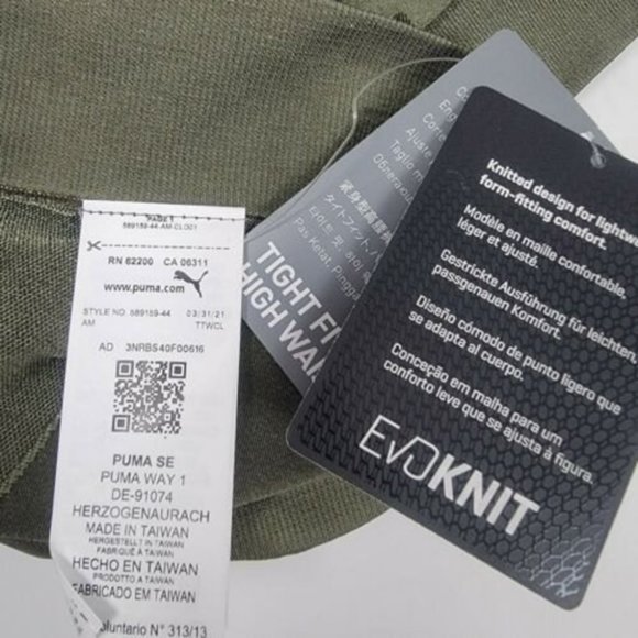 NWT PUMA Evostripe Evoknit 7/8 Seamless Tights Leggings XS Grape Leaf - Picture 12 of 12